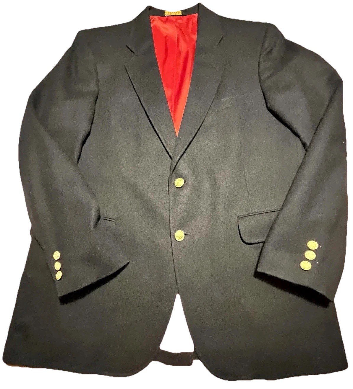 Mens 44 Shefford by Anderson Little Blazer Dark Navy Blue Gold Buttons Vintage Mens 44 Shefford by Anderson Little Blazer Dark Navy Blue Gold Buttons Vintage