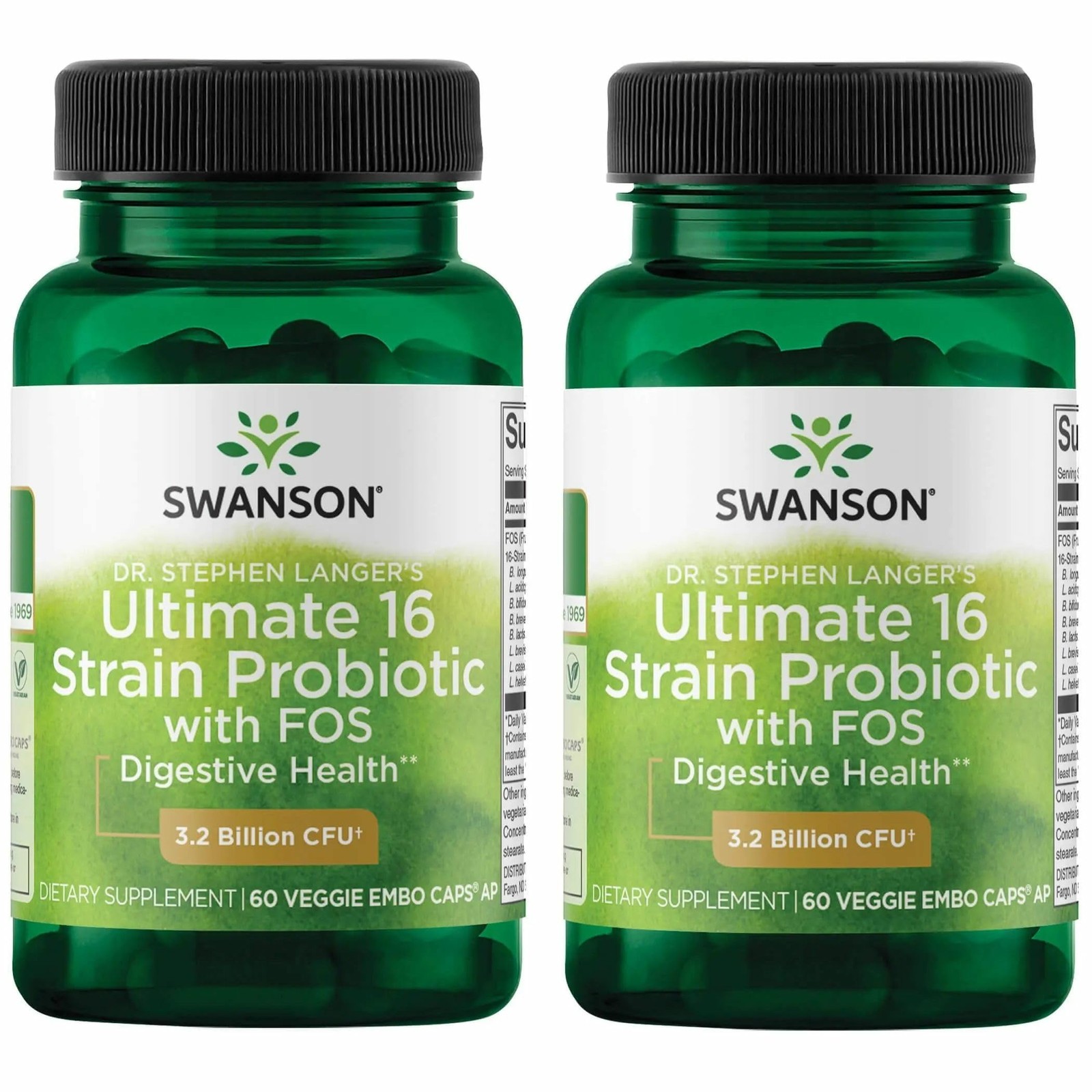 Swanson Dr. Stephen Langer's 16-Strain Probiotic with 60 Count (Pack of 2) 