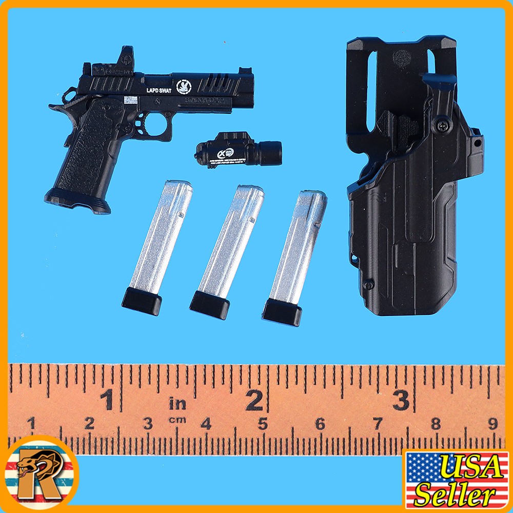 Male Los Angeles SWAT - 2011 Pistol & Holster Set - 1/6 Scale Part - Easy Simple