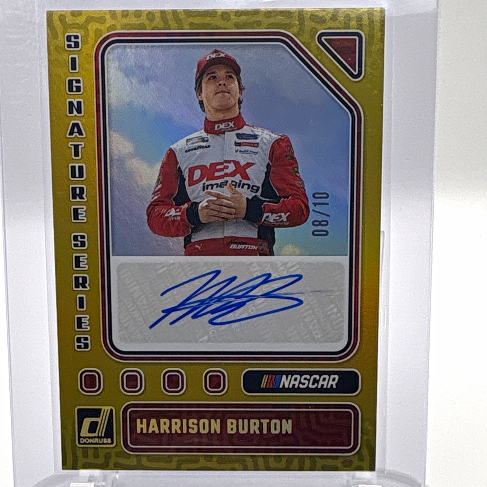Panini 2024 Donruss NASCAR Signature Series Harrison Burton SS-HB Gold /10 Auto Panini 2024 Donruss NASCAR Signature Series Harrison Burton SS-HB Gold /10 Auto