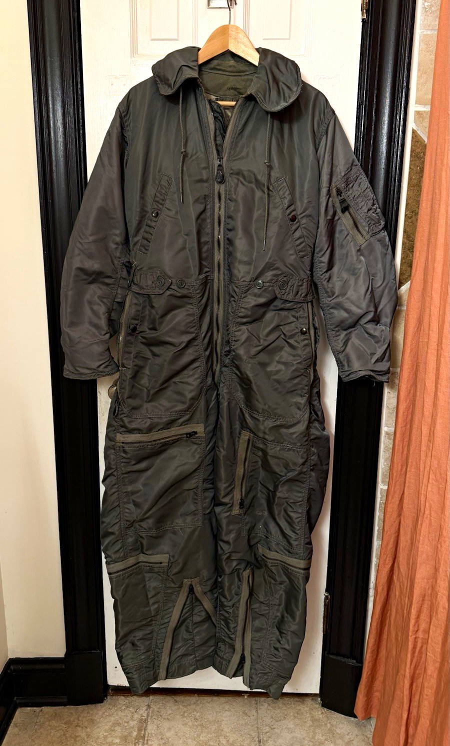 Vintage 1960s Vietnam Era Military Flight Suit Coveralls Sage Green Multi Pocket