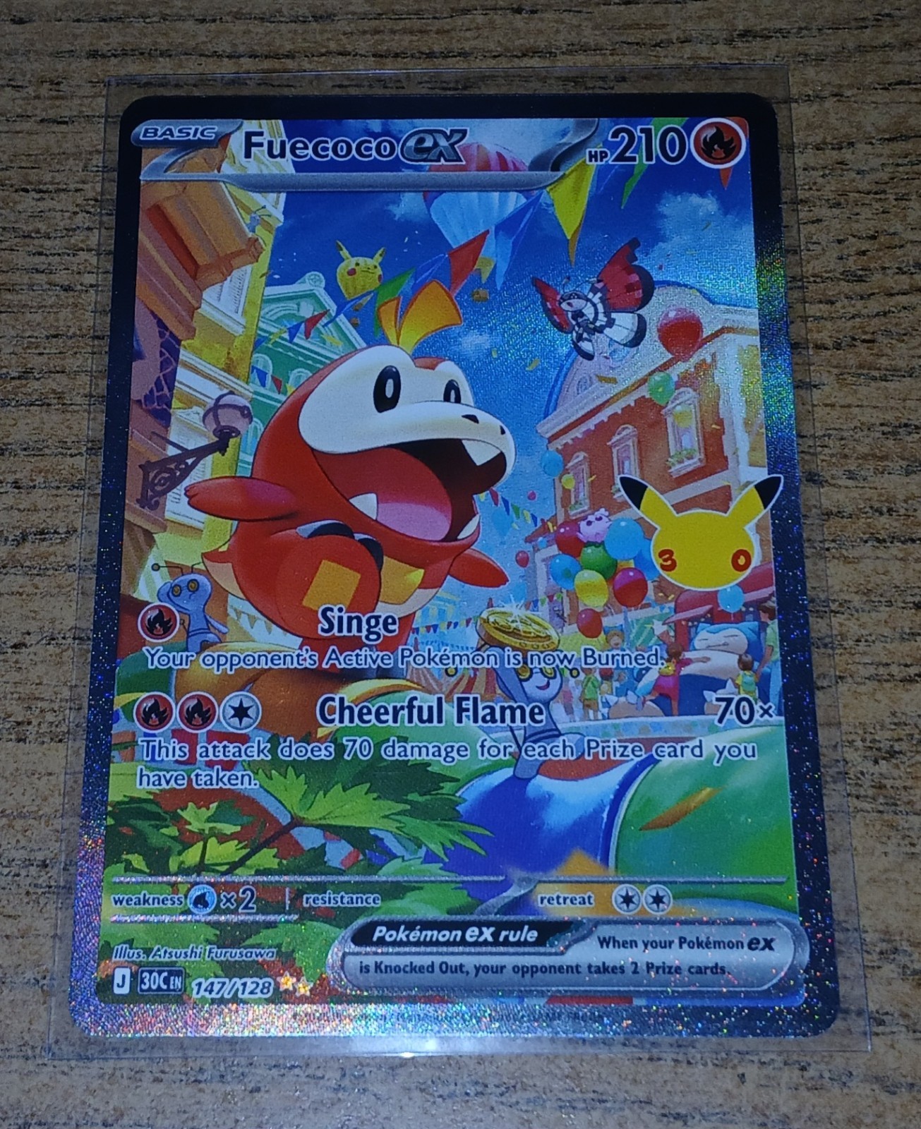 Fuecoco EX SIR 147/128 Full Art Holo 30th Anniversary Pokemon