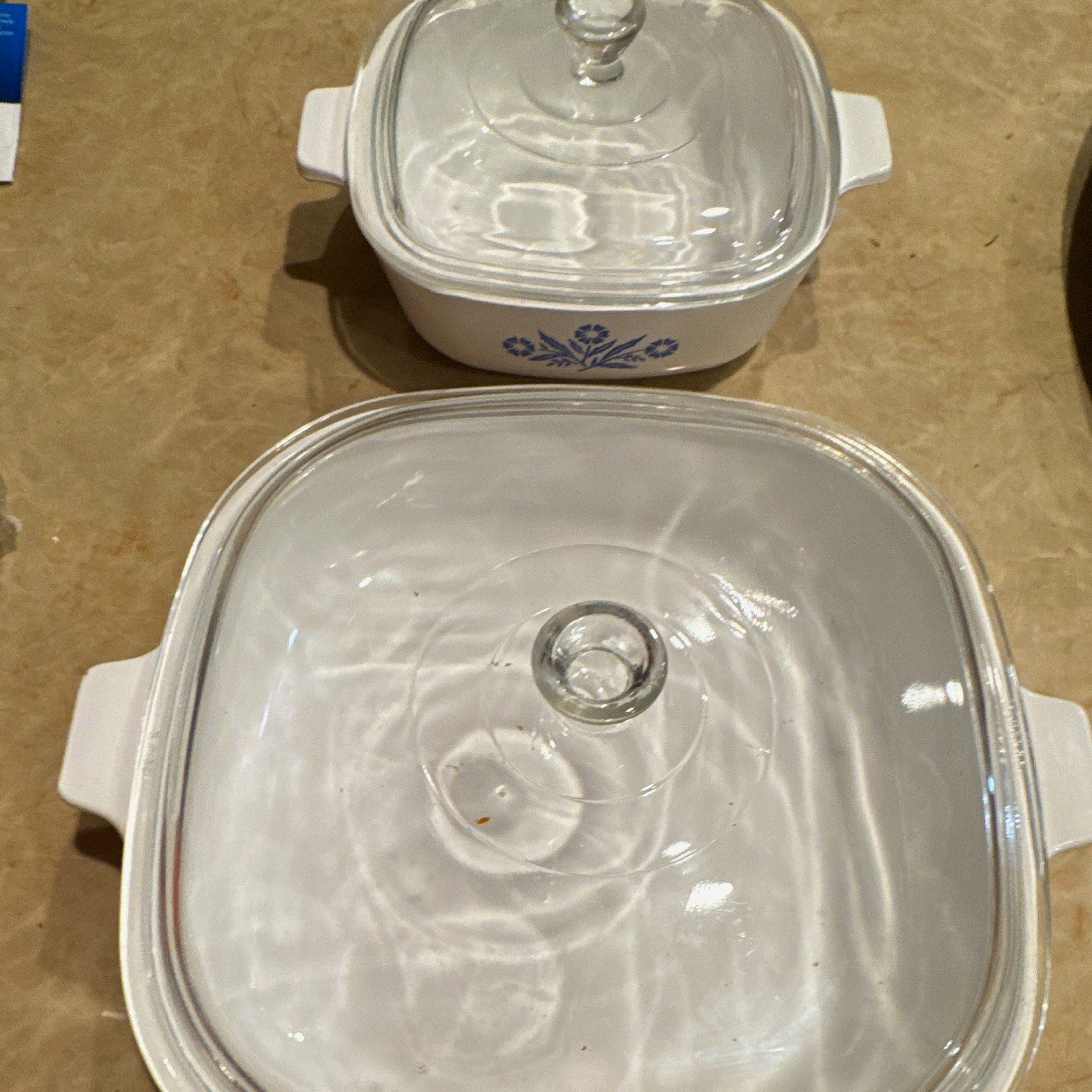 Corning Ware Cornflower Square 1 Qt Casserole Set w/ Glass Lids P-10-B P-1-B Corning Ware Cornflower Square 1 Qt Casserole Set w/ Glass Lids P-10-B P-1-B