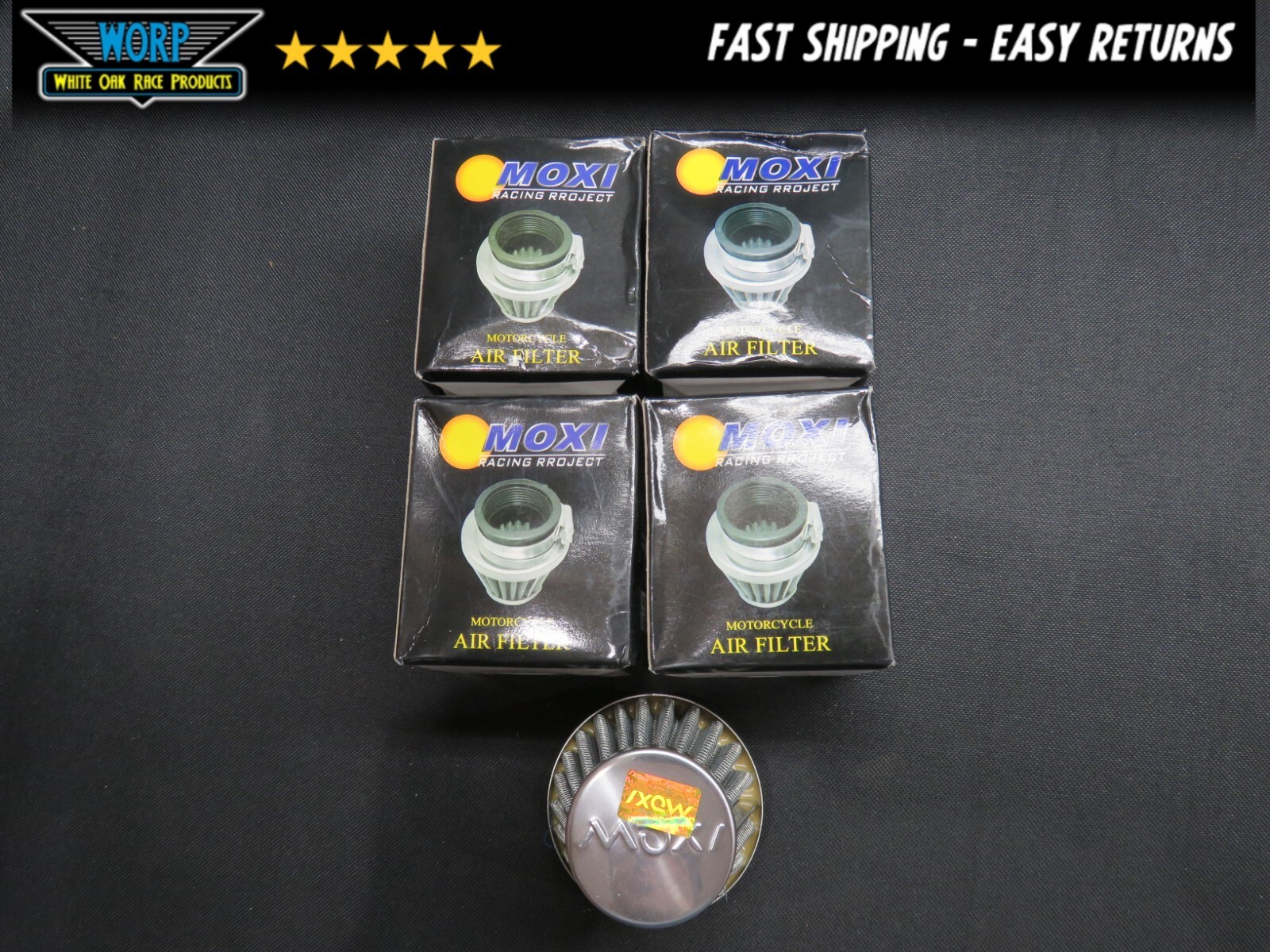 (4) FOUR MOXI L1 50MM CONE AIR FILTER ELEMENT CLEANER (4) FOUR MOXI L1 50MM CONE AIR FILTER ELEMENT CLEANER