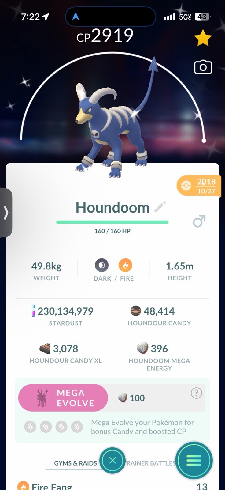 Shiny Houndoom 2018-2020 LVL 50 & Extra Move Guaranteed lucky Shiny Houndoom 2018-2020 LVL 50 & Extra Move Guaranteed lucky