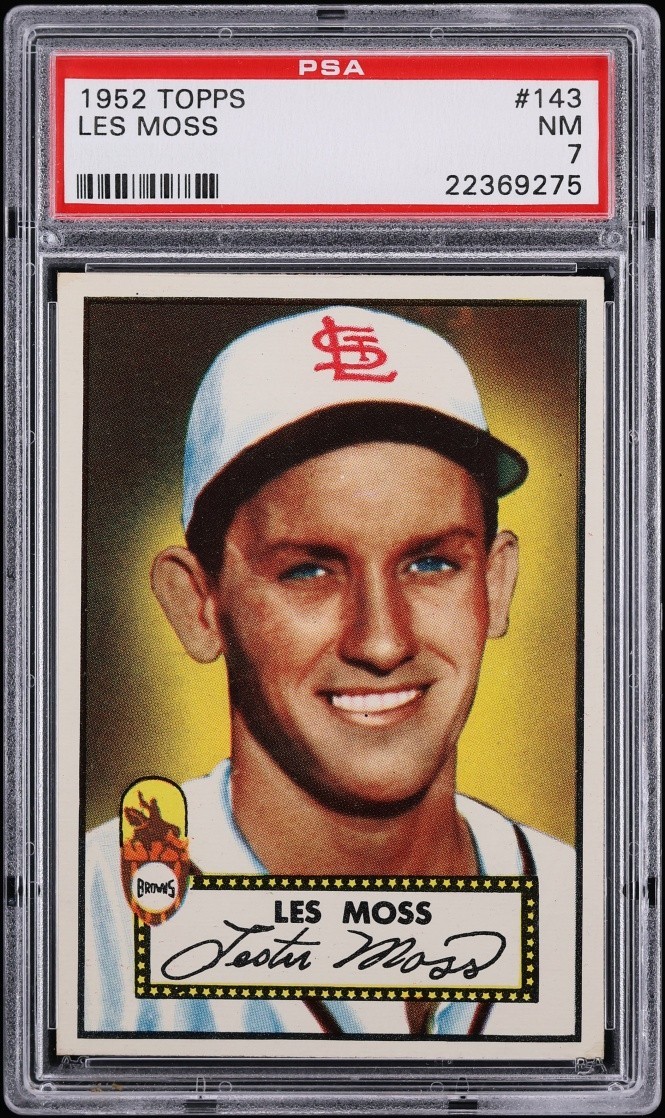 1952 Topps Les Moss #143 PSA 7 NR MINT 1952 Topps Les Moss #143 PSA 7 NR MINT