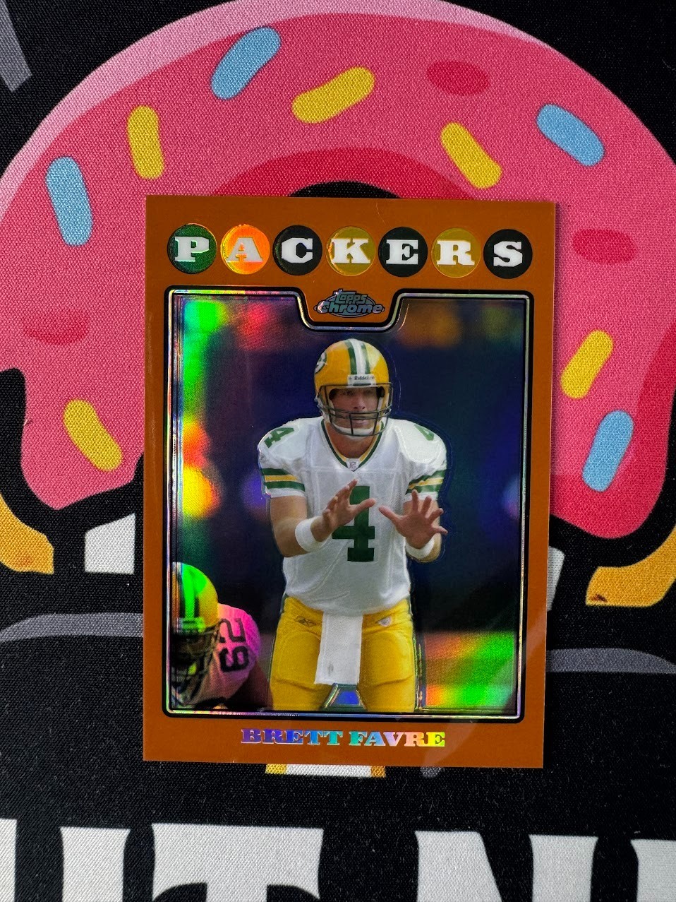 2008 TOPPS CHROME FOOTBALL BRETT FAVRE SSP COPPER REFRACTOR 129/425 PACKERS