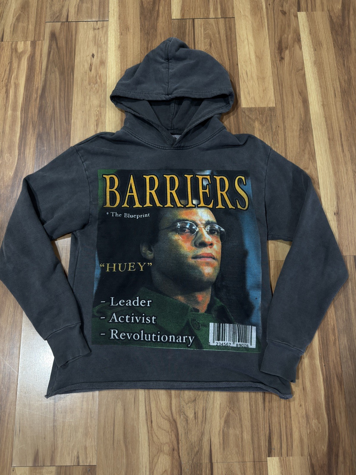 Barriers Worldwide Huey Newton Graphic Hoodie Gray Size Medium Barriers Worldwide Huey Newton Graphic Hoodie Gray Size Medium