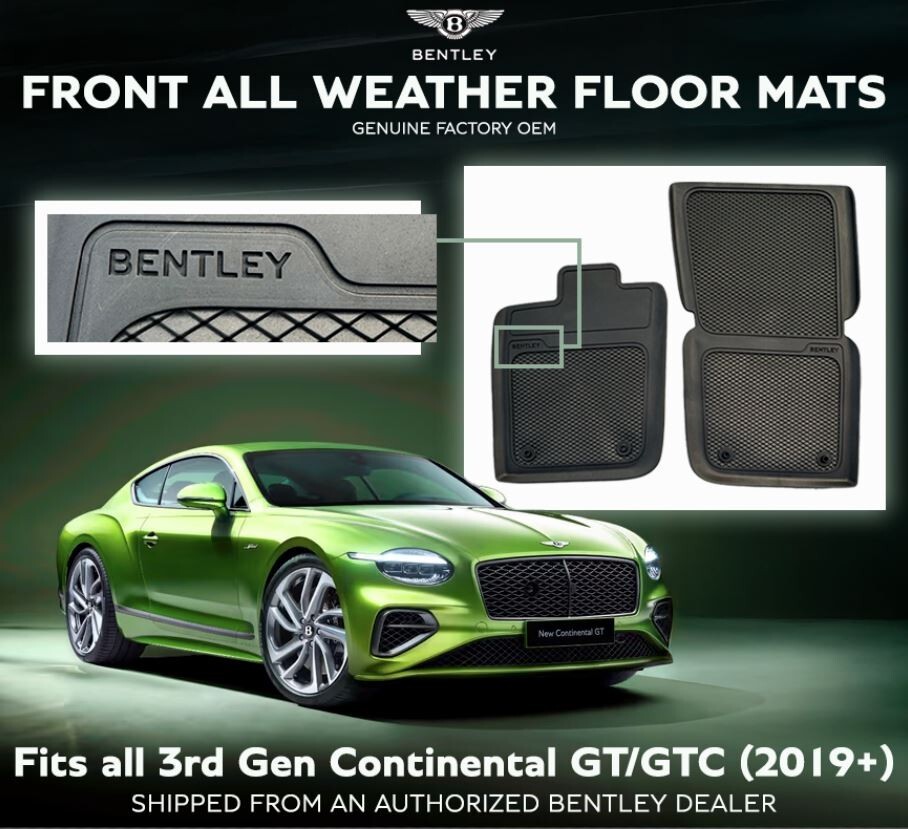 3SB862435 OEM Bentley Continental GT/GTC FRONT All Weather Floor Mats MY 2019+