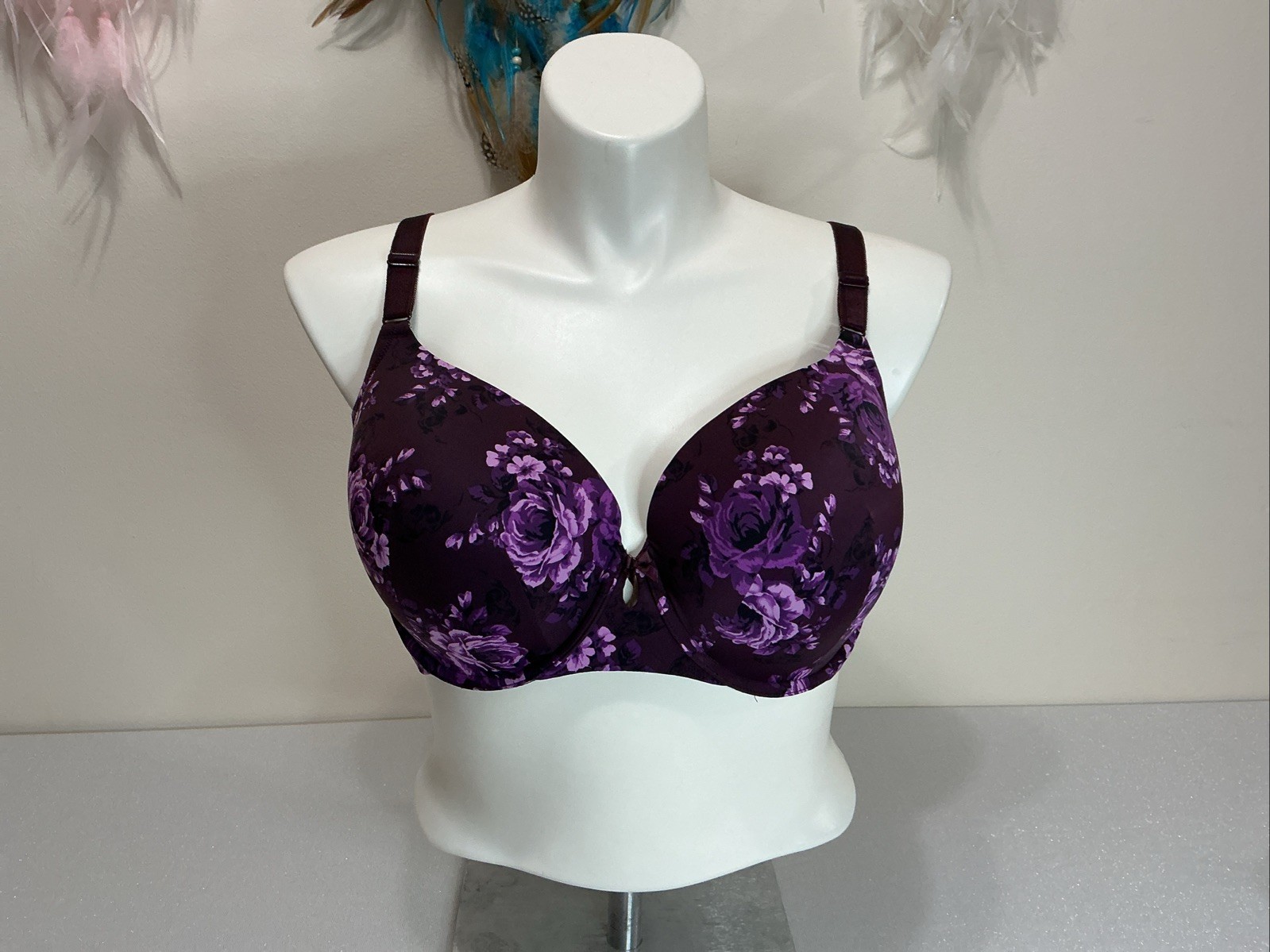 Torrid Lightly Lined Purple Floral Plus Size Bra 42DD Torrid Lightly Lined Purple Floral Plus Size Bra 42DD