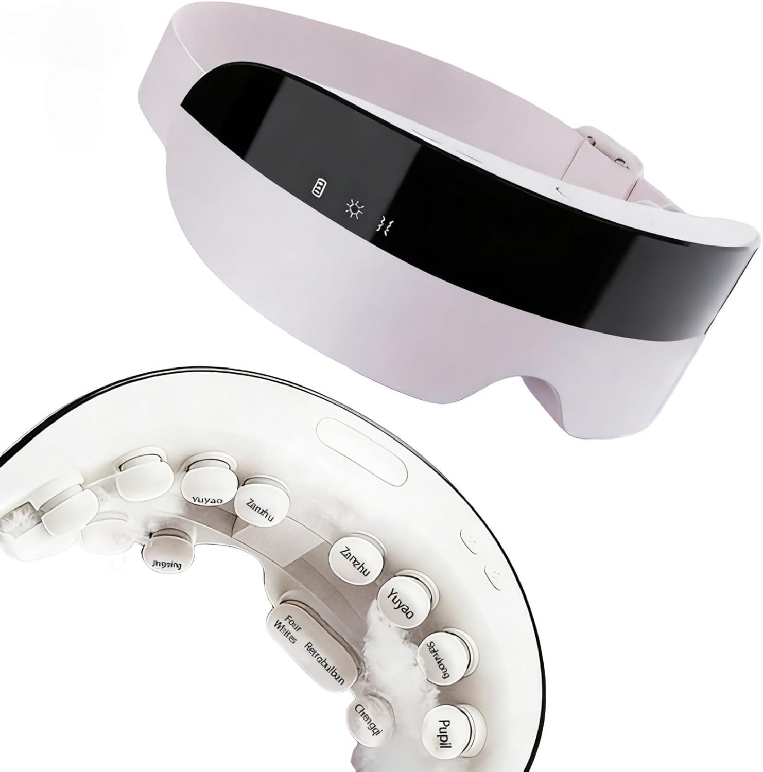 Eye Massager with Heat & Steam, 3-in-1 Steam Eye Mask for Dry Eyes, Adjustable Eye Massager with Heat & Steam, 3-in-1 Steam Eye Mask for Dry Eyes, Adjustable