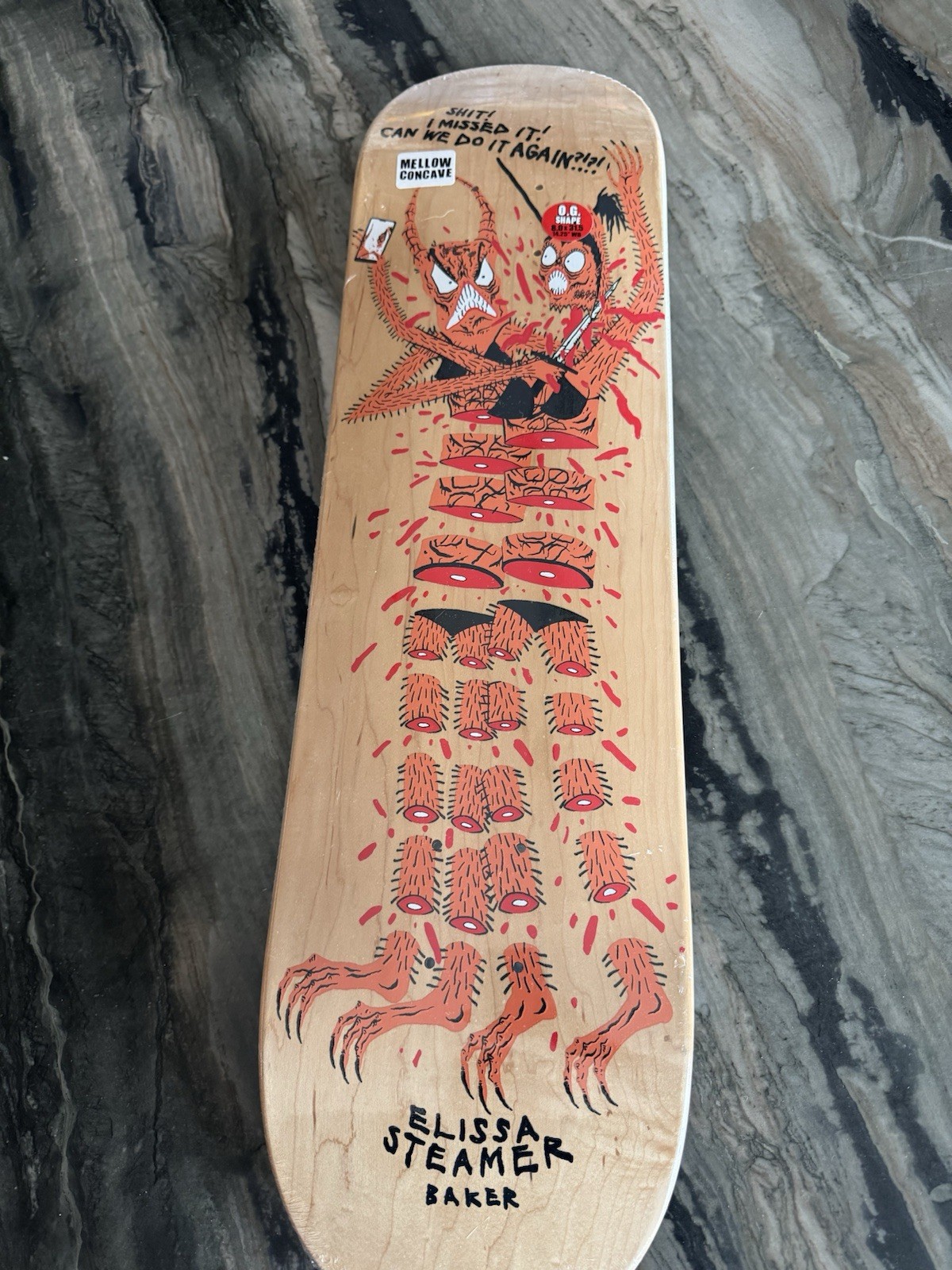 RARE Elissa Steamer Skateboard Deck Baker x Neckface Throwback From The Dead 8.0