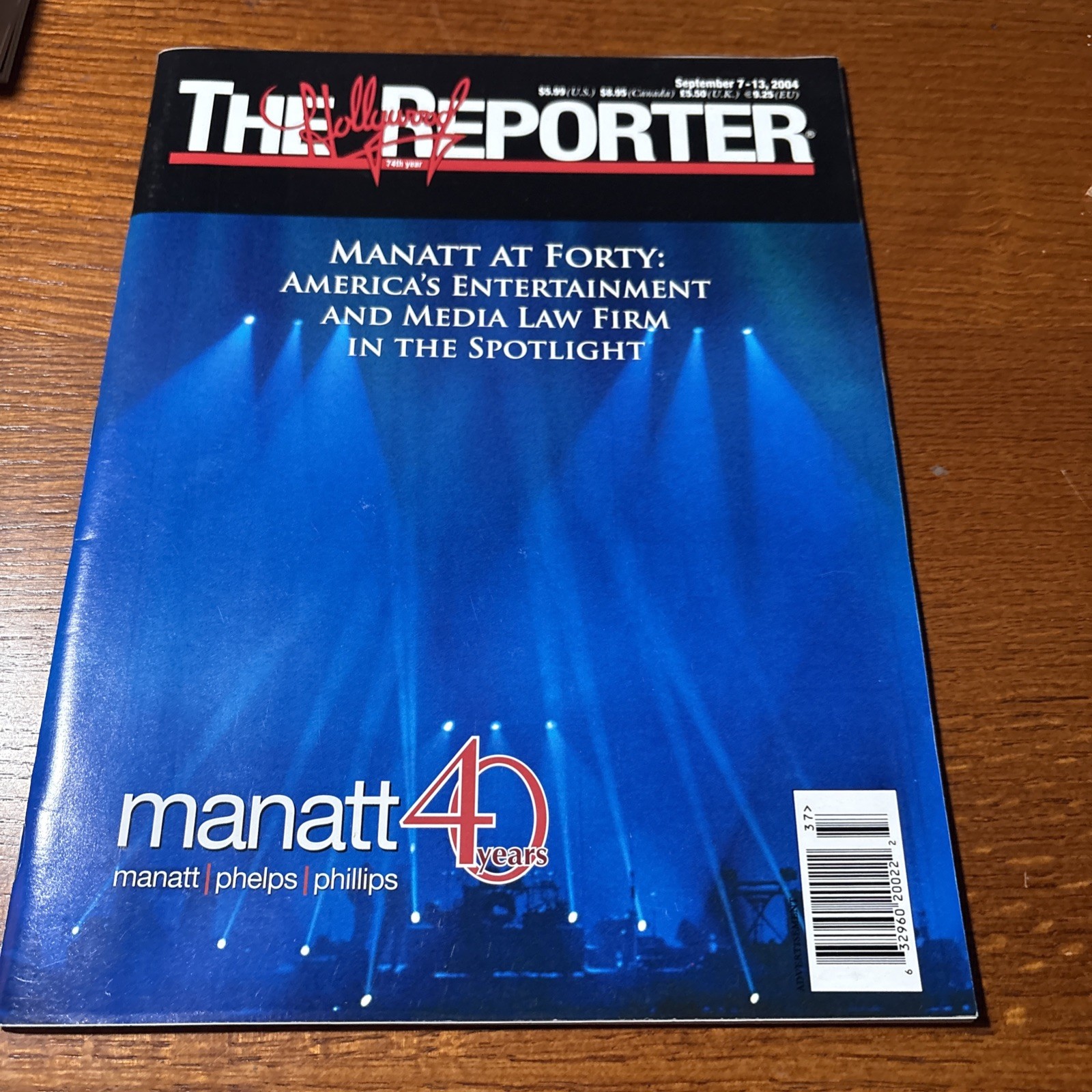 2004 VTG The Hollywood Reporter: Manatt Entertainment Law Firm 40th Anniversary