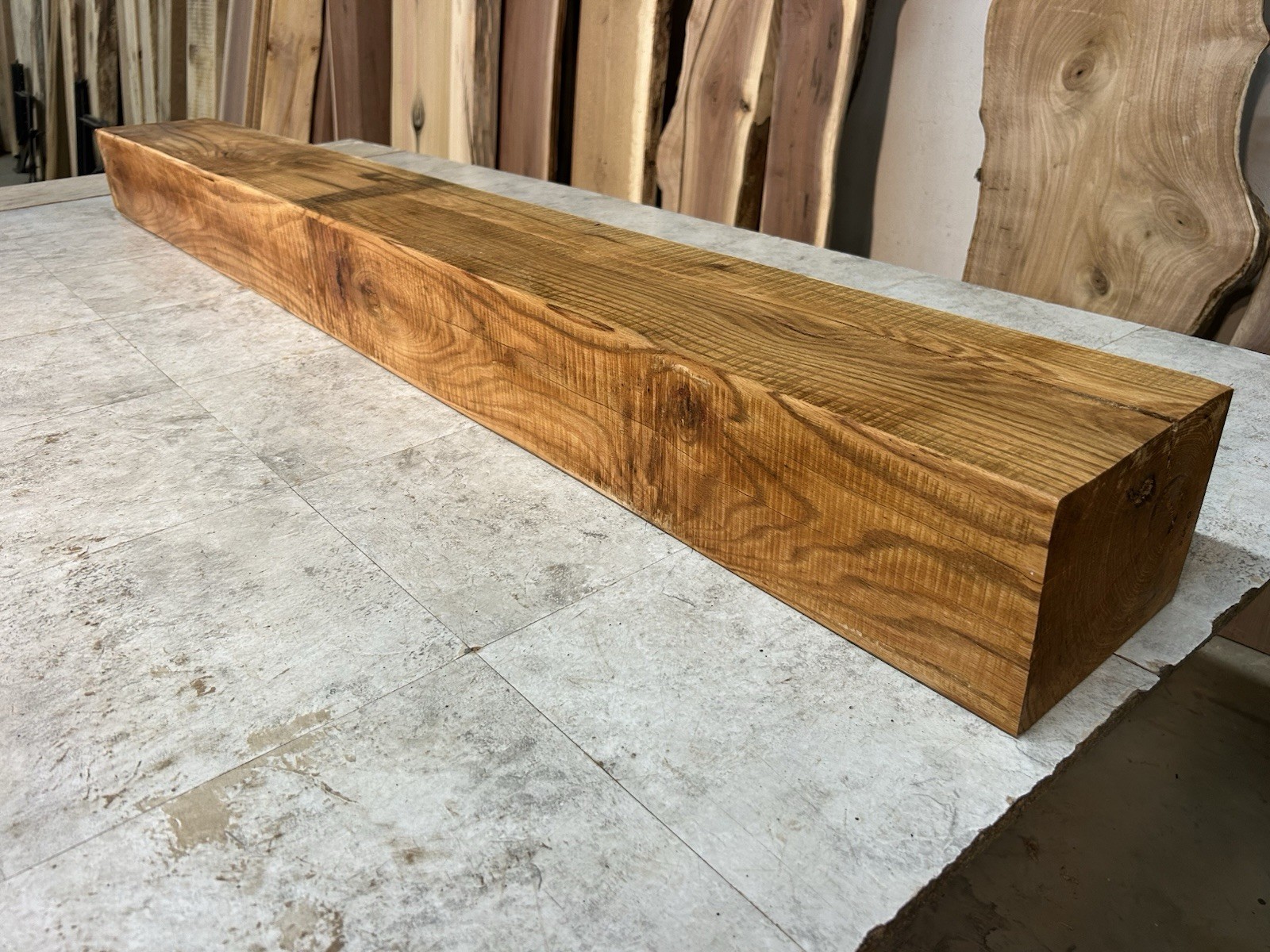 Solid Oak Mantel Beam/Fireplace Mantle Beam/Hand Hewn Wood/Solid Hardwood Beam