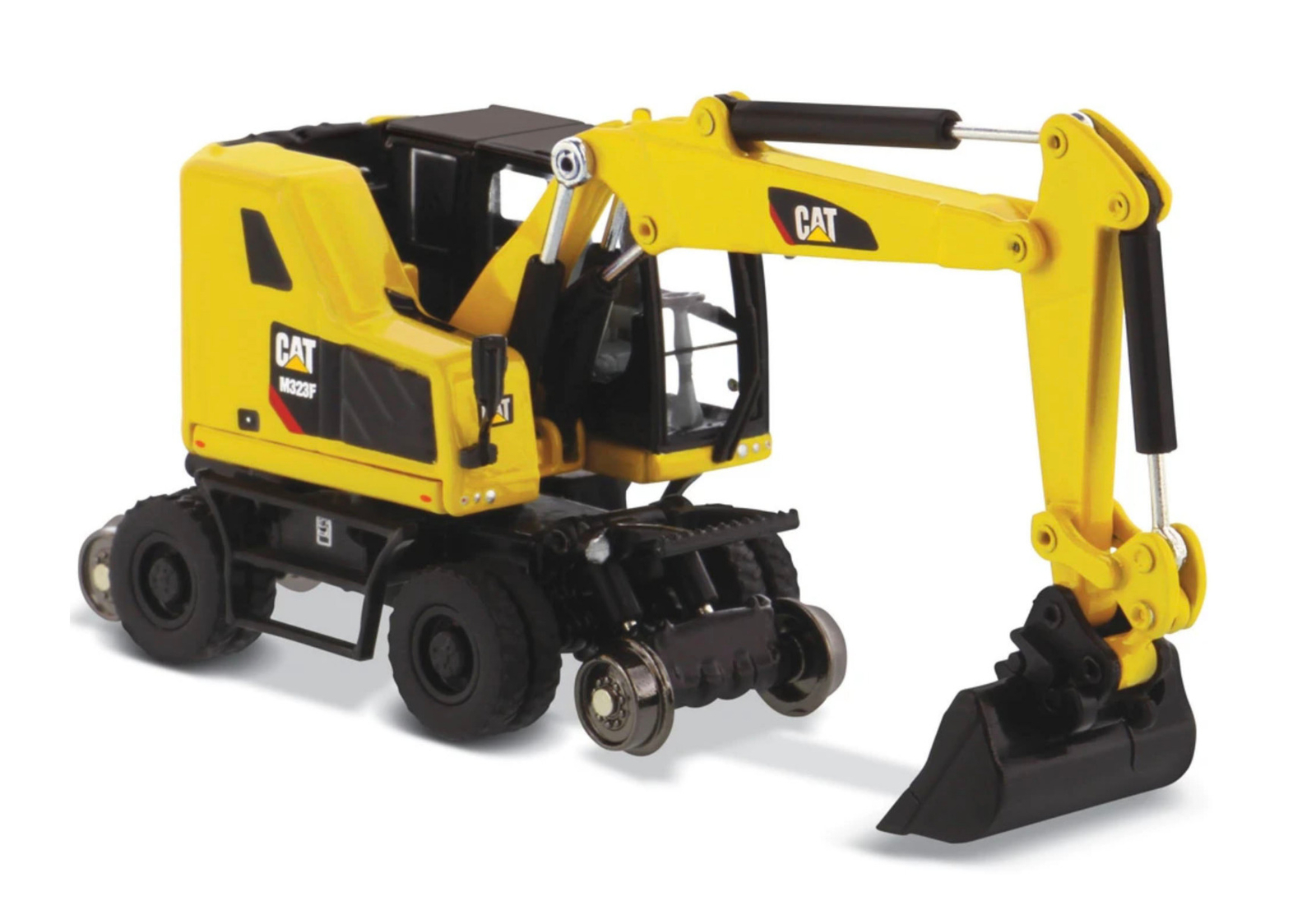 Diecast Masters 85612 Cat M323F Railroad-Wheeled Excavator Safety Yellow 1/87 Diecast Masters 85612 Cat M323F Railroad-Wheeled Excavator Safety Yellow 1/87