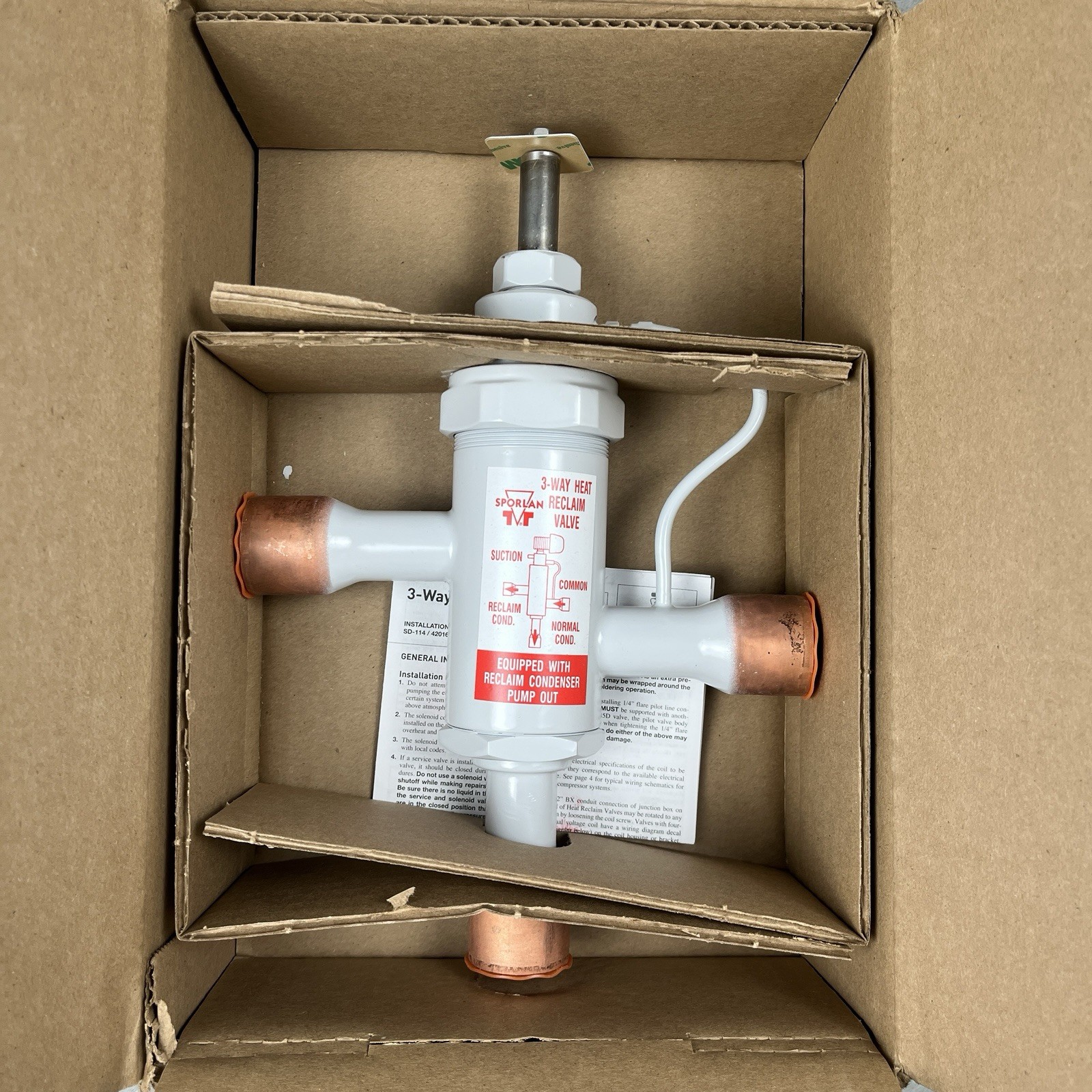 Parker Sporlan 3773-00 8D9B 1-1/8 Inch ODF Heat Reclaim Valve Less MKC-1 Coil