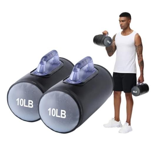 Water Dumbbells,Water Filled Training Black：20lbs pair/2 x 10lbs each