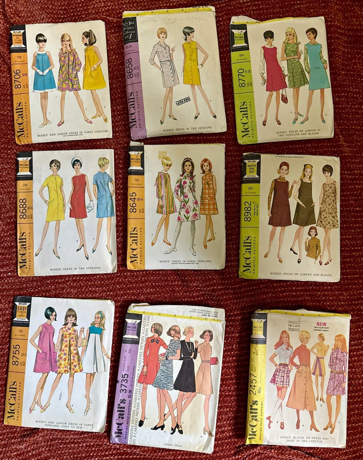 McCall\'s 9 Vintage Original Women\'s Sportswear Sewing Patterns Lot