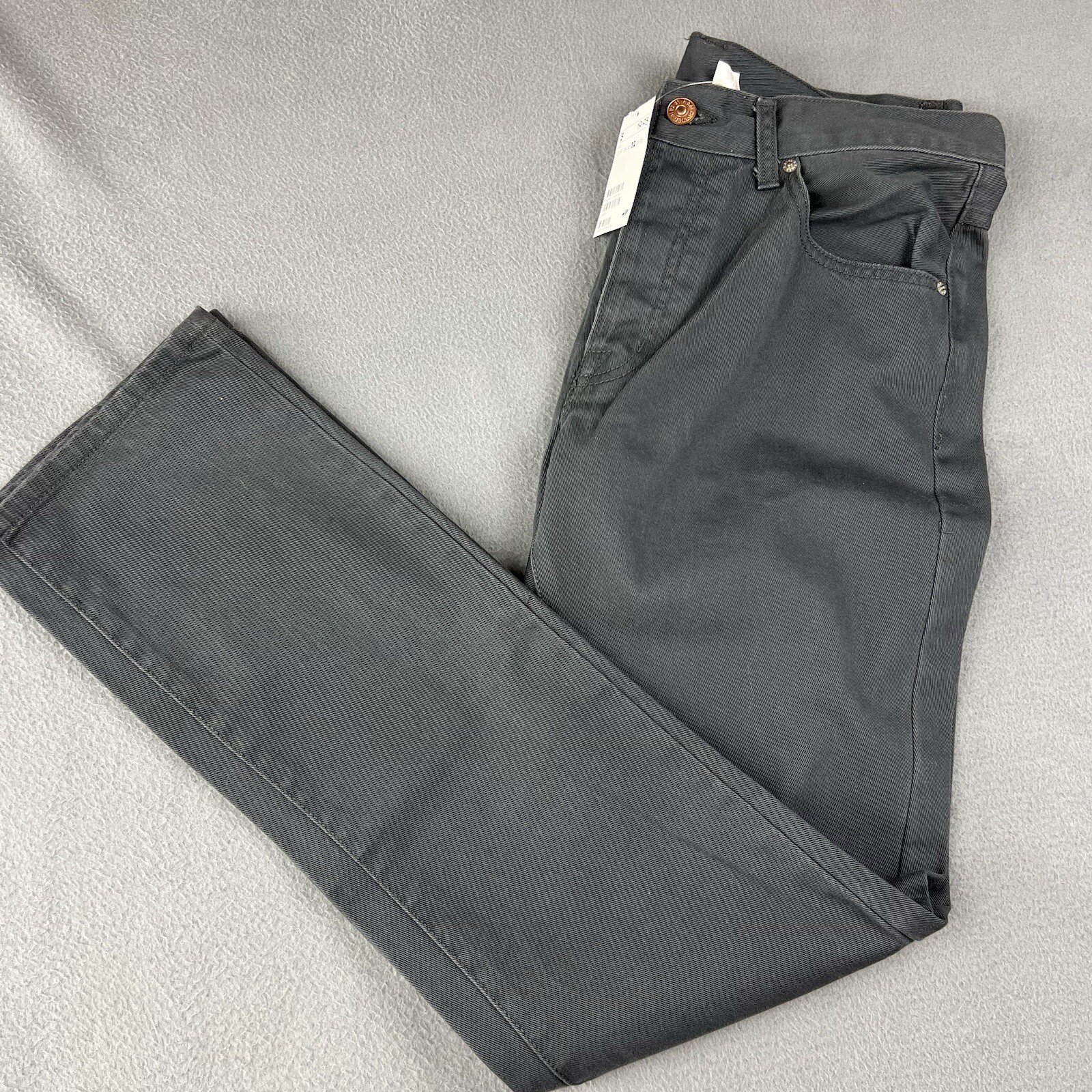 H&M Divided Jeans Womens 32 Grey Button Fly Mid-Rise Straight Leg 5 Pocket Denim