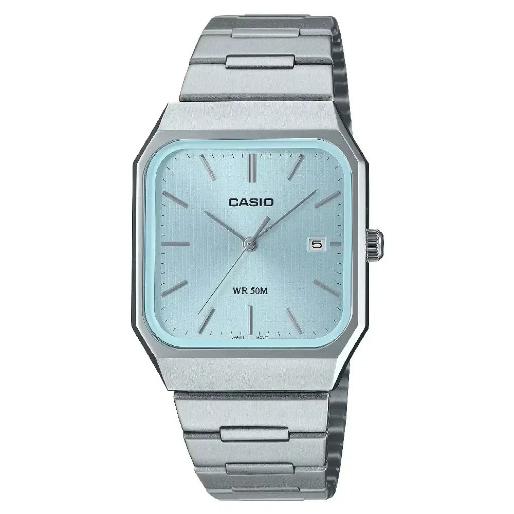 Casio Collection Analog MTP-B185D-2A2VDF Light Blue Dial New Full Set Mens Watch
