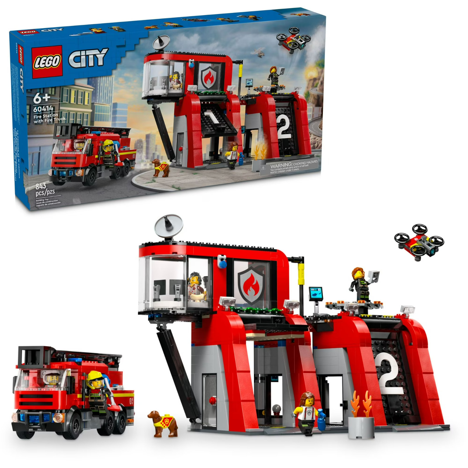 LEGO Fire Station with Fire Truck Block Building Sets, 843 Pieces LEGO Fire Station with Fire Truck Block Building Sets, 843 Pieces