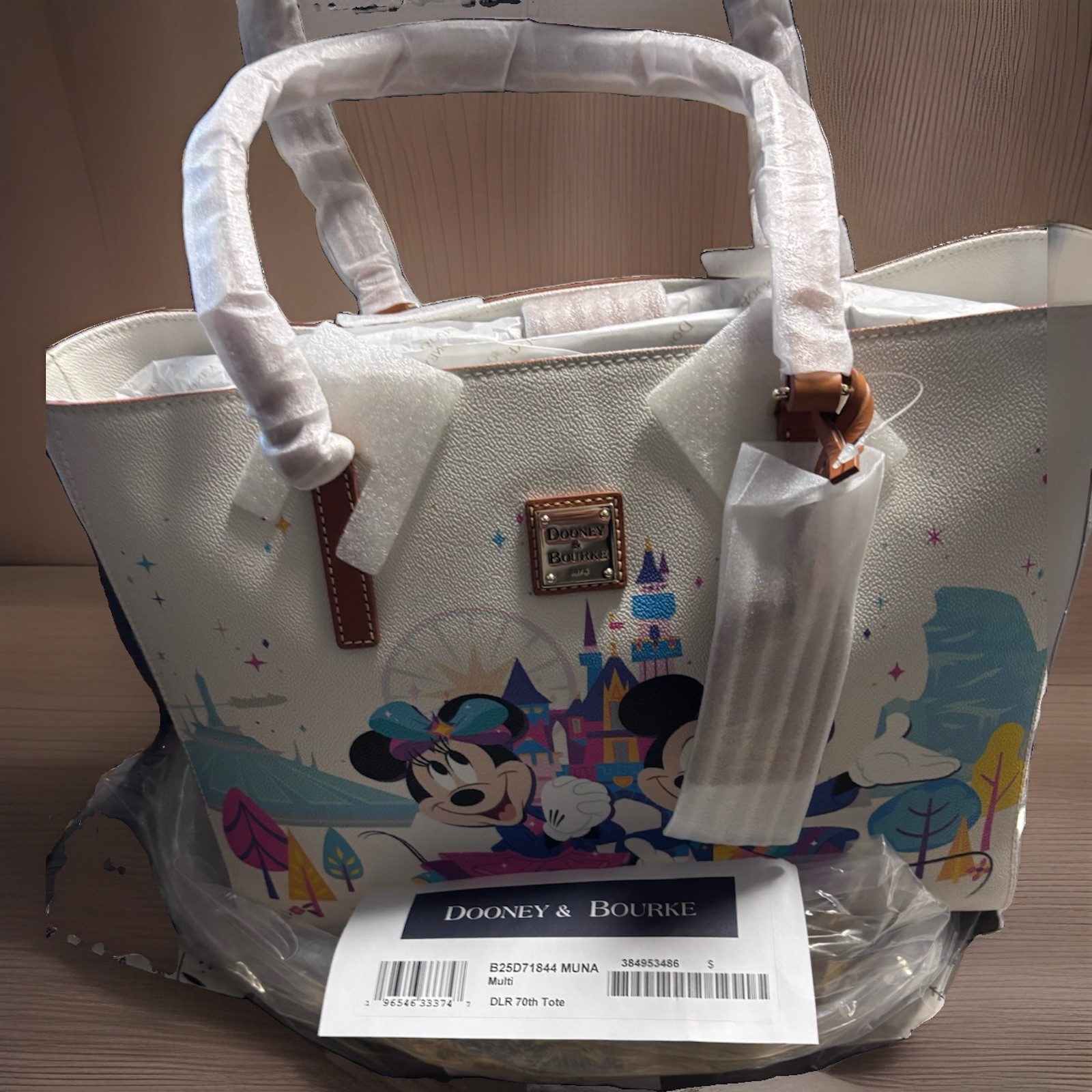 Disneyland 70th Anniversary Dooney & Bourke Tote Bag Mickey Minnie Brand New