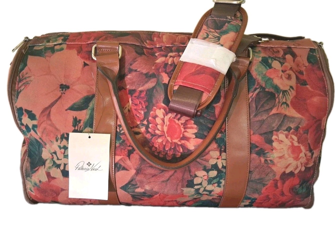 Patricia Nash Vasilia Garment Duffel Multi Print Floral Bag NWT-$250.00