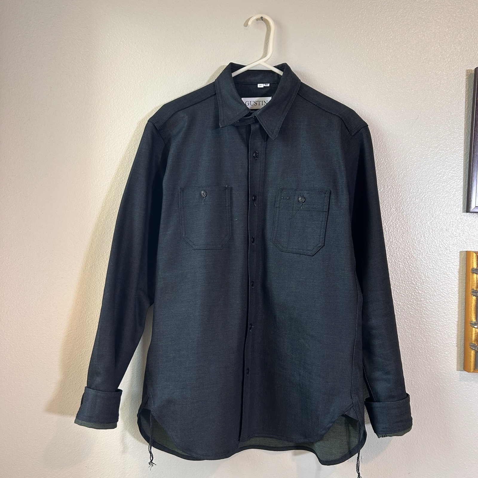 Gustin #138 Indigo x Army Rare Classic Fit Raw Selvedge Denim Workshirt M