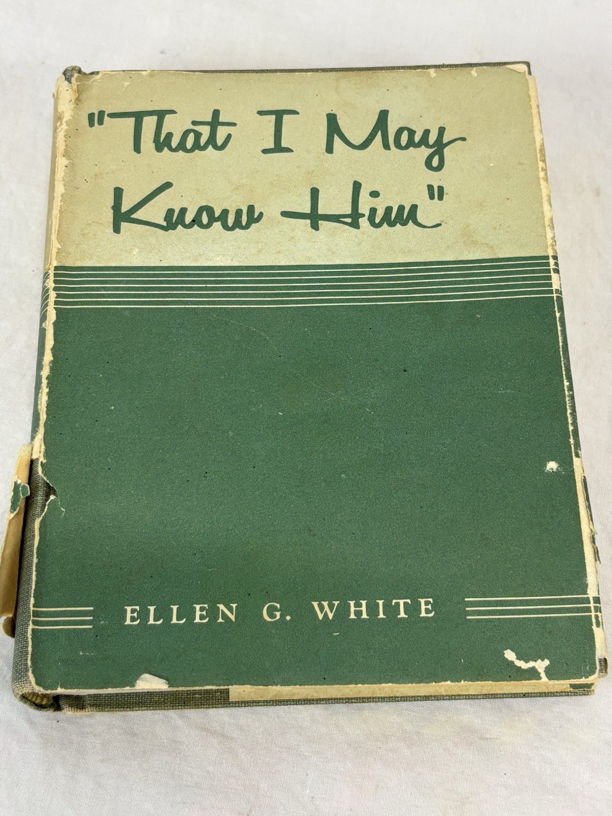 Vintage 1964 That I May Know Him Book By Ellen G. White Daily Devotional Cover Vintage 1964 That I May Know Him Book By Ellen G. White Daily Devotional Cover