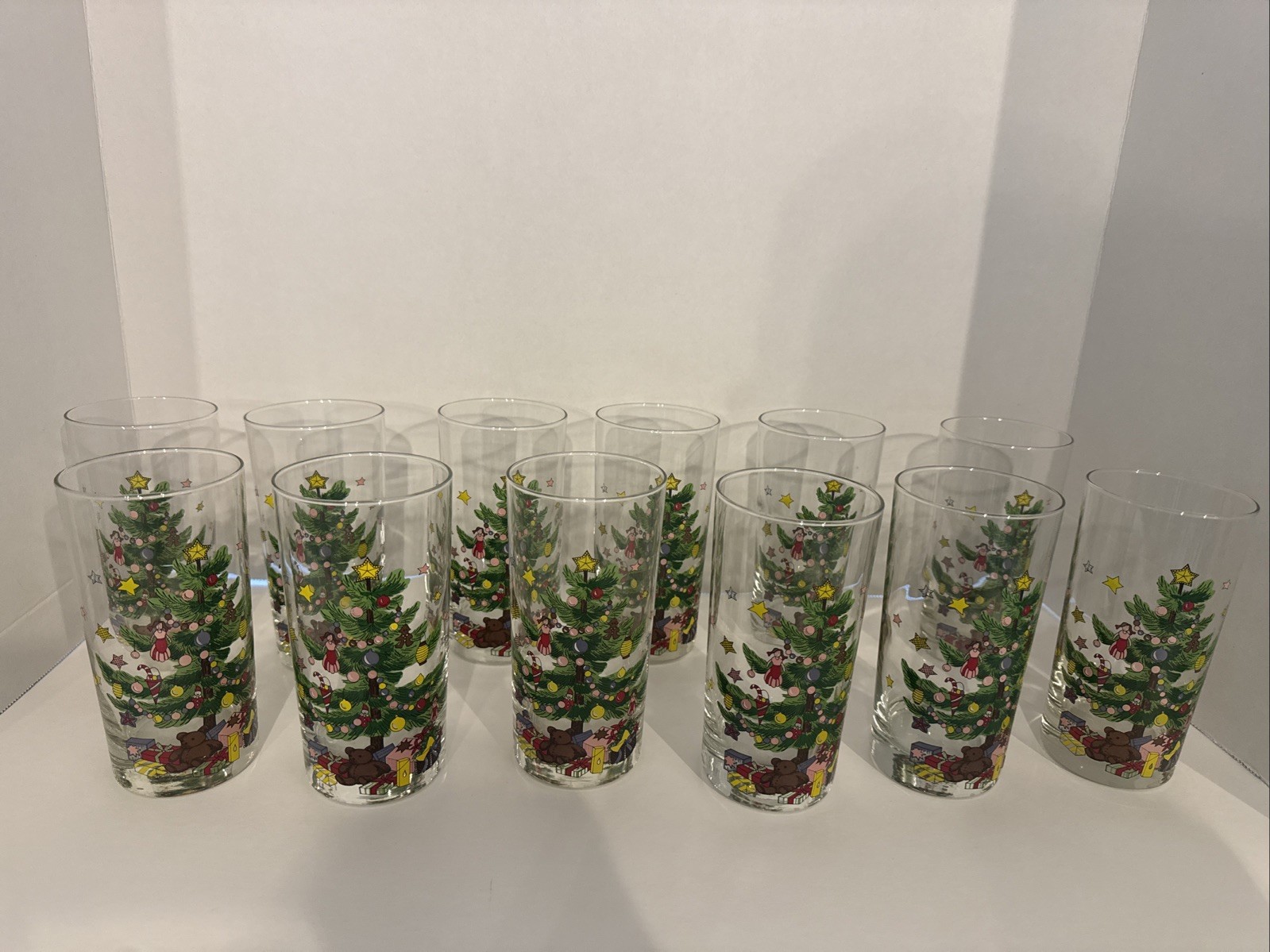 Nikko High Ball Glasses Happy Holiday Pattern-12 oz. Nikko High Ball Glasses Happy Holiday Pattern-12 oz.