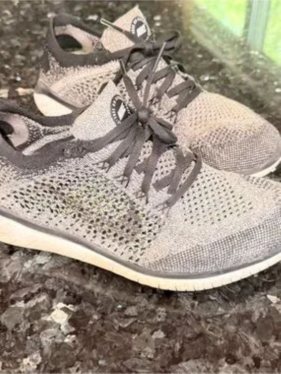 Nike Women\'s Knit Lace-Up Running Shoes in Gray and Black Nike Women\'s Knit Lace-Up Running Shoes in Gray and Black