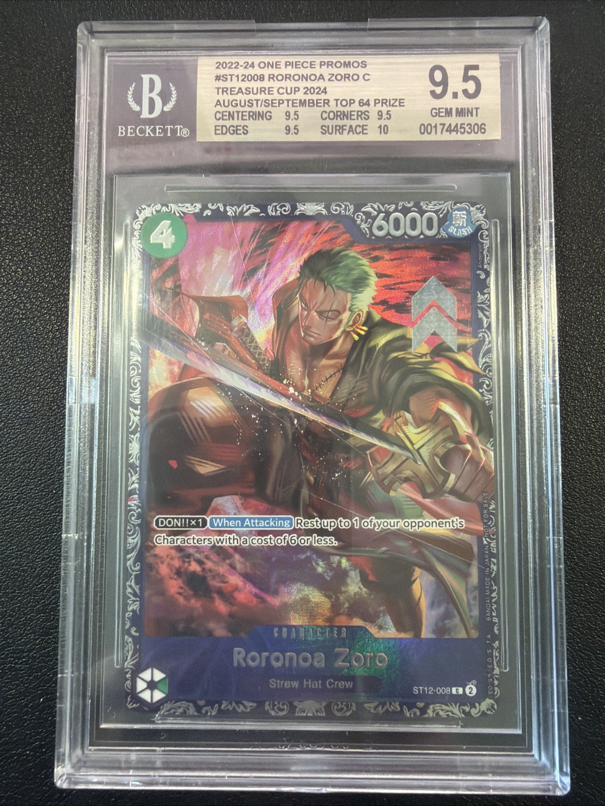 2022 One Piece Promo Treasure Cup Top 64 Roronoa zoro 2022 One Piece Promo Treasure Cup Top 64 Roronoa zoro