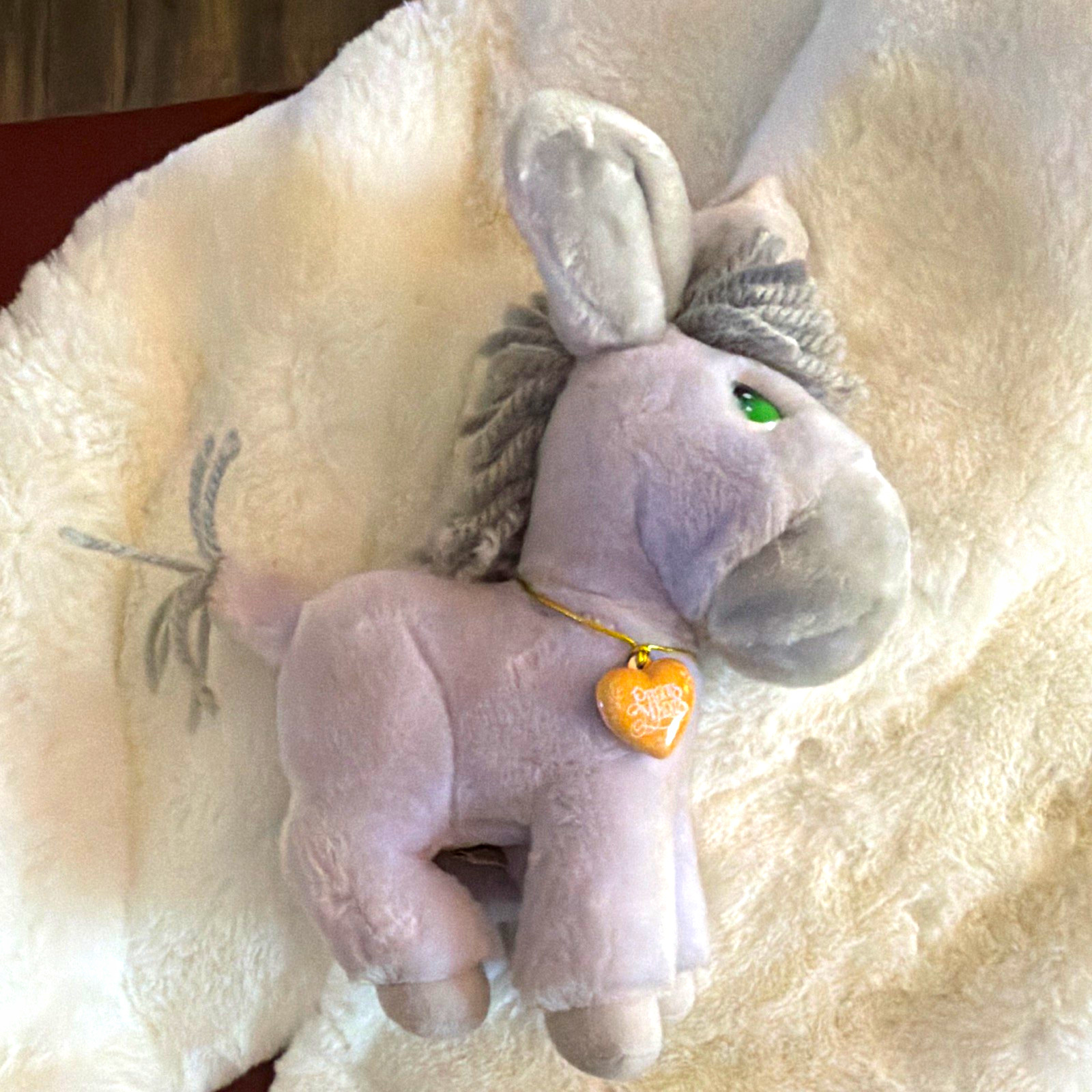 Rare Vintage 1985 Precious Moments Applause Gray Purple Donkey Plush 12-14in Rare Vintage 1985 Precious Moments Applause Gray Purple Donkey Plush 12-14in