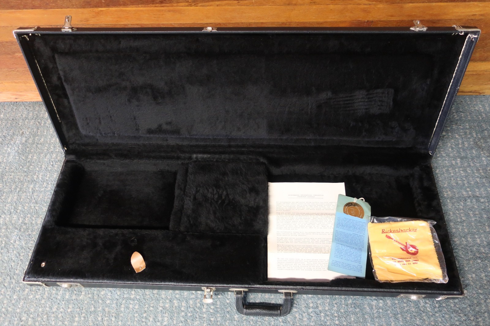 Vintage 1970s 1980s Rickenbacker Guitar Case Original Paper 38X12.5X3 Small Body