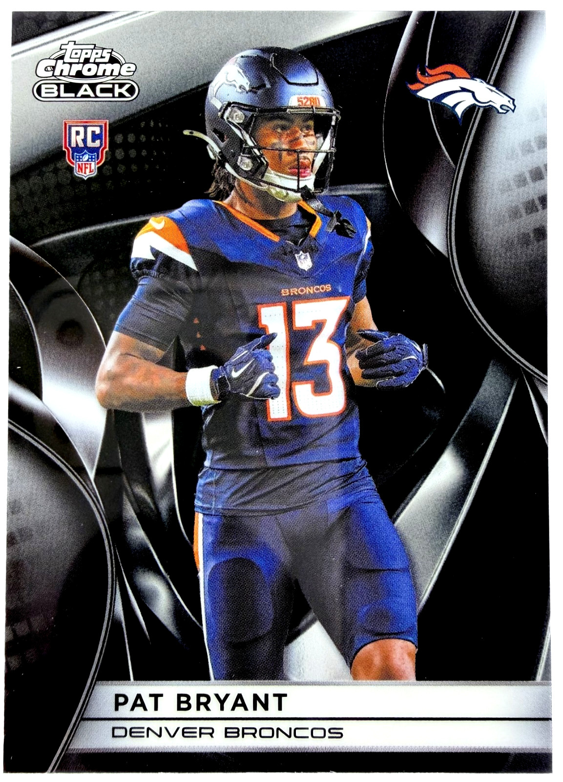 2025 Topps Chrome Black PAT BRYANT #116 RC Rookie Chrome Base - Denver Broncos