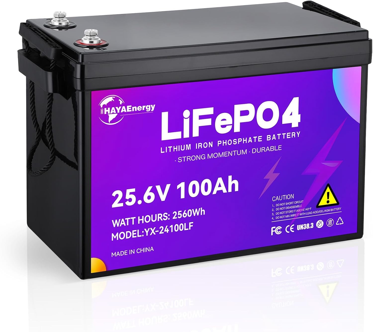 24V 100Ah LiFePO4 Lithium Battery Pack for RV Marine Solar Trolling Motor System