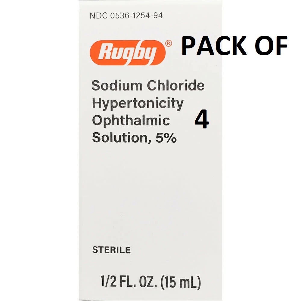 4x Generic Muro 128 Rugby Sodium Chloride 5% Ophthalmic Solution Eye Drops 15mL 4x Generic Muro 128 Rugby Sodium Chloride 5% Ophthalmic Solution Eye Drops 15mL