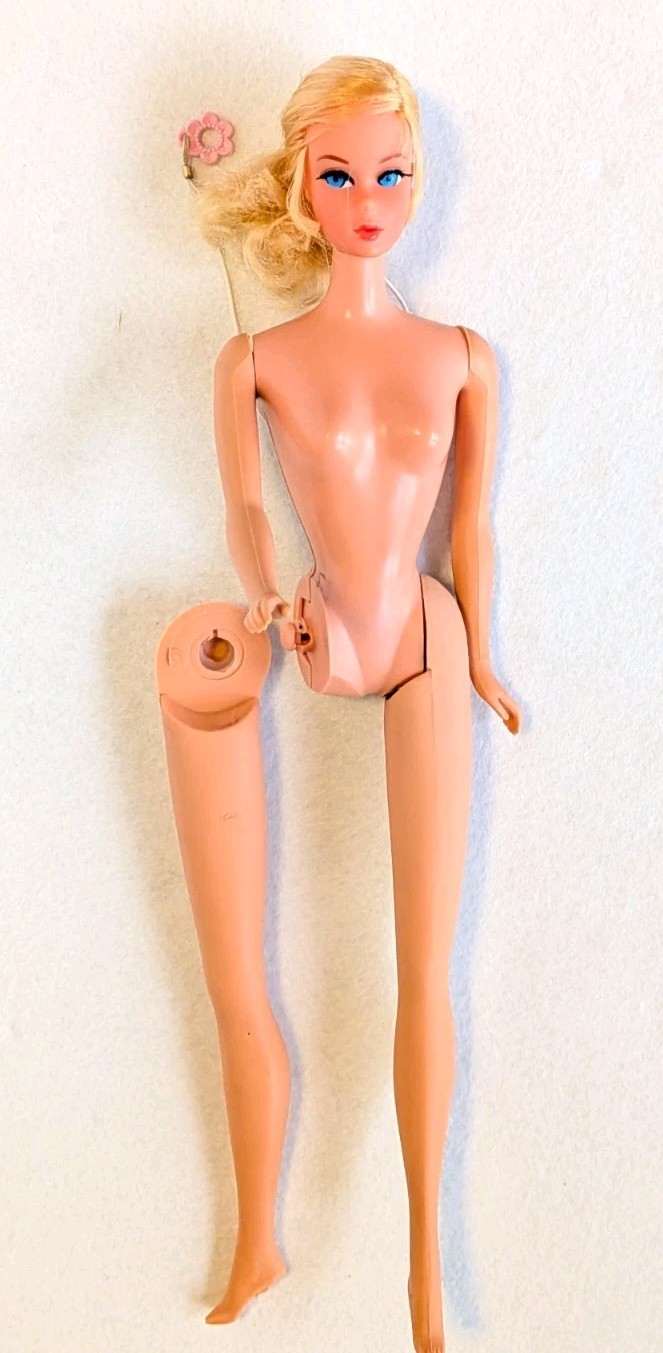 Vintage Talking Blonde Nape Spit Curl Barbie Doll Mute #1115 TLC Loose Leg Vintage Talking Blonde Nape Spit Curl Barbie Doll Mute #1115 TLC Loose Leg