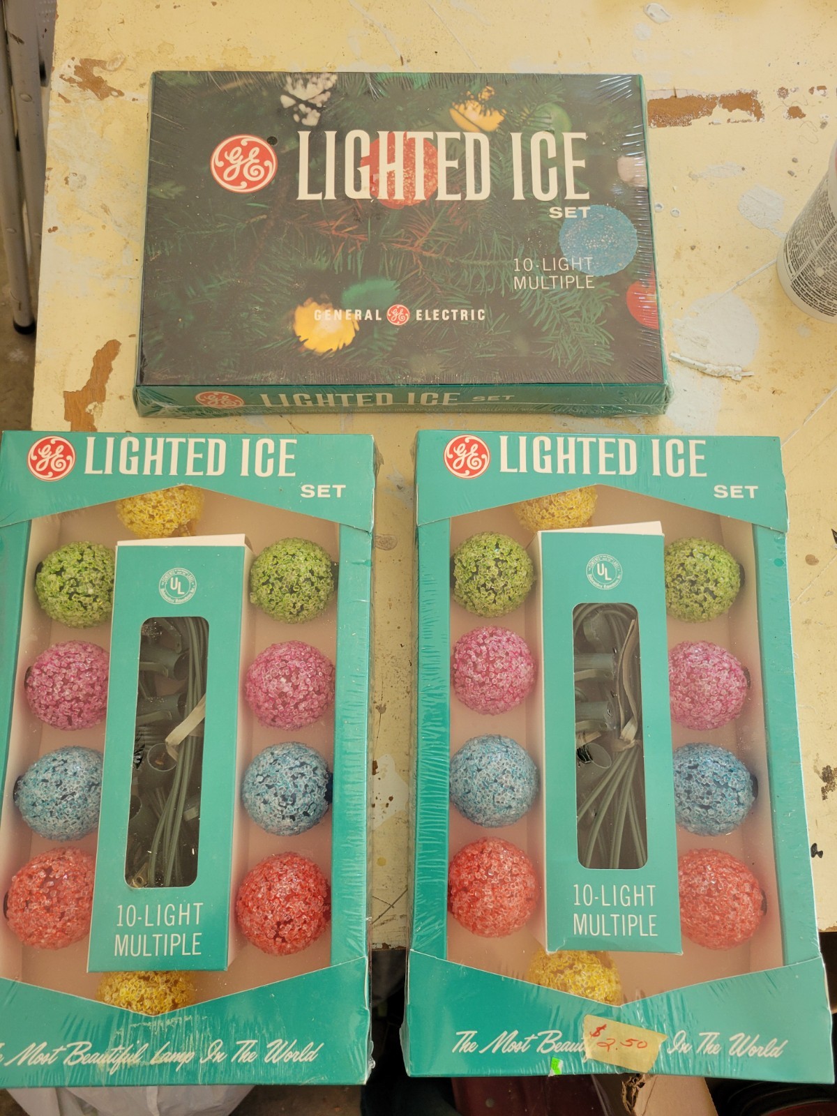 NOS Sealed Vintage 1960s GE Ice Christmas Lights Set D30 Bronners Lot of 3 NOS Sealed Vintage 1960s GE Ice Christmas Lights Set D30 Bronners Lot of 3