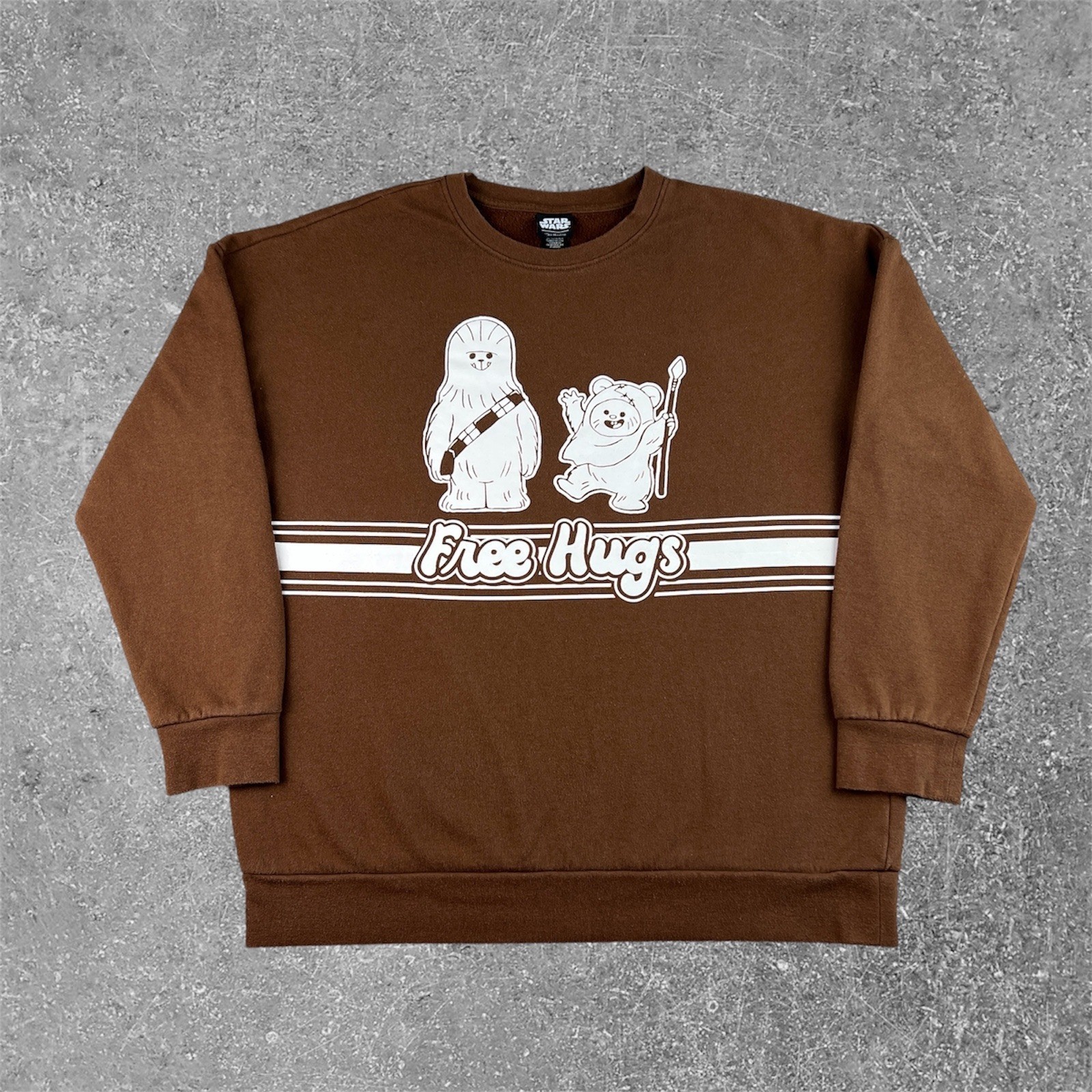 Star Wars Our Universe Brown Free Hugs Chewbacca Ewok Sweatshirt Womens Medium