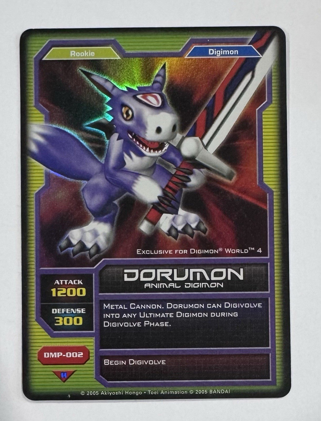 2005 Dorumon Animal Digimon DMP-002 Holographic Foil NM/LP Condition