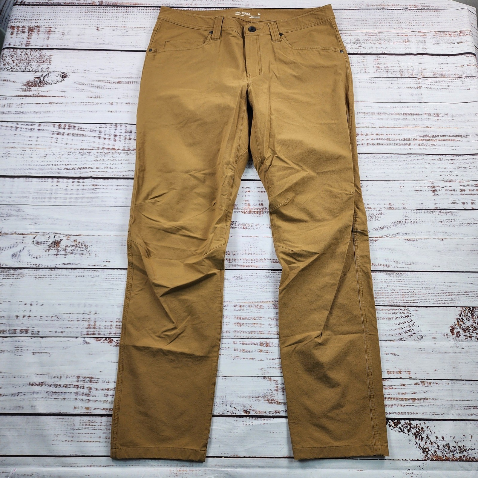 Arcteryx Levon Pant Mens 36 Brown Stretch Cotton Canvas 5 Pocket Climbing