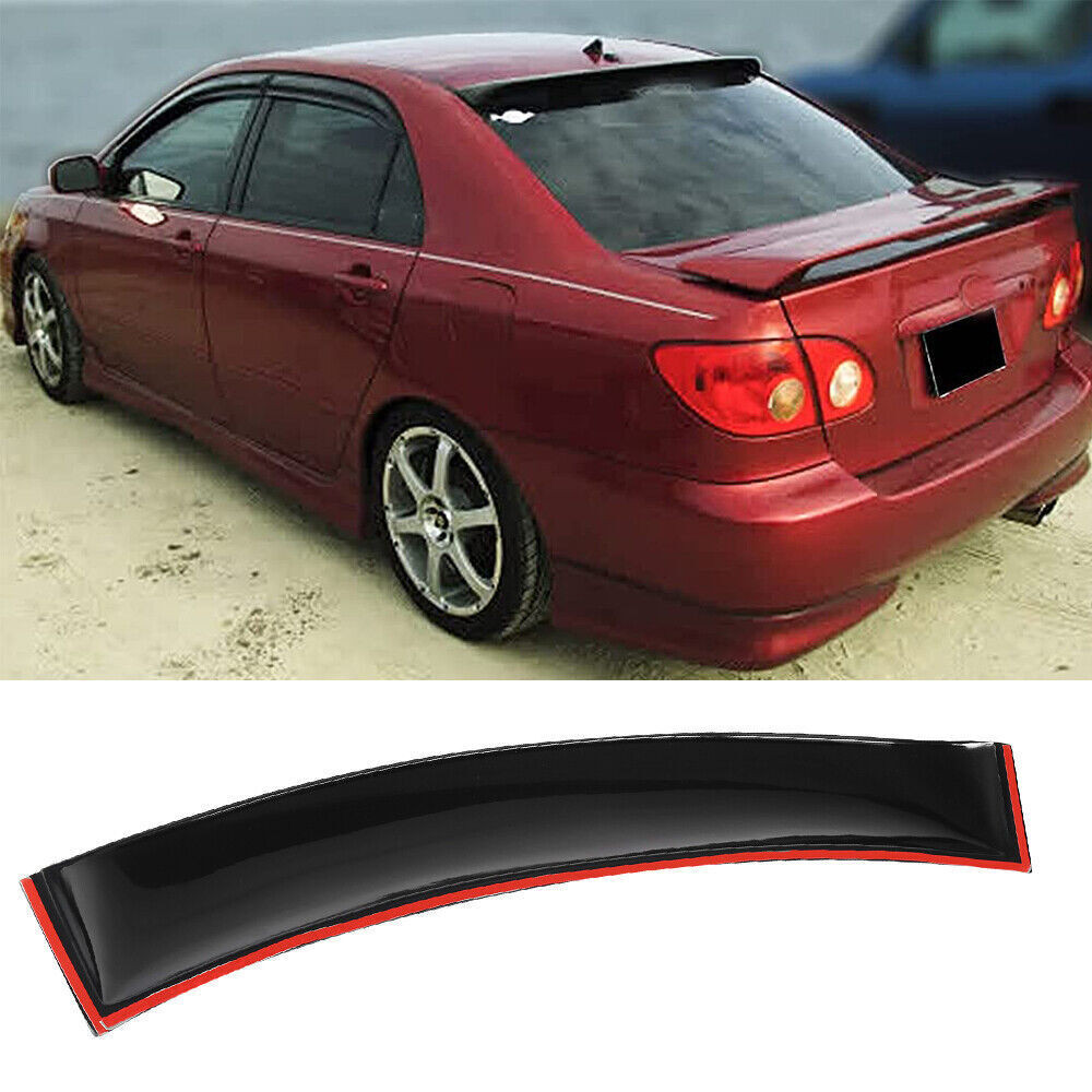 For 03-08 Toyota Corolla JDM Black Tinted Rear Window Roof Vent Visor Spoiler