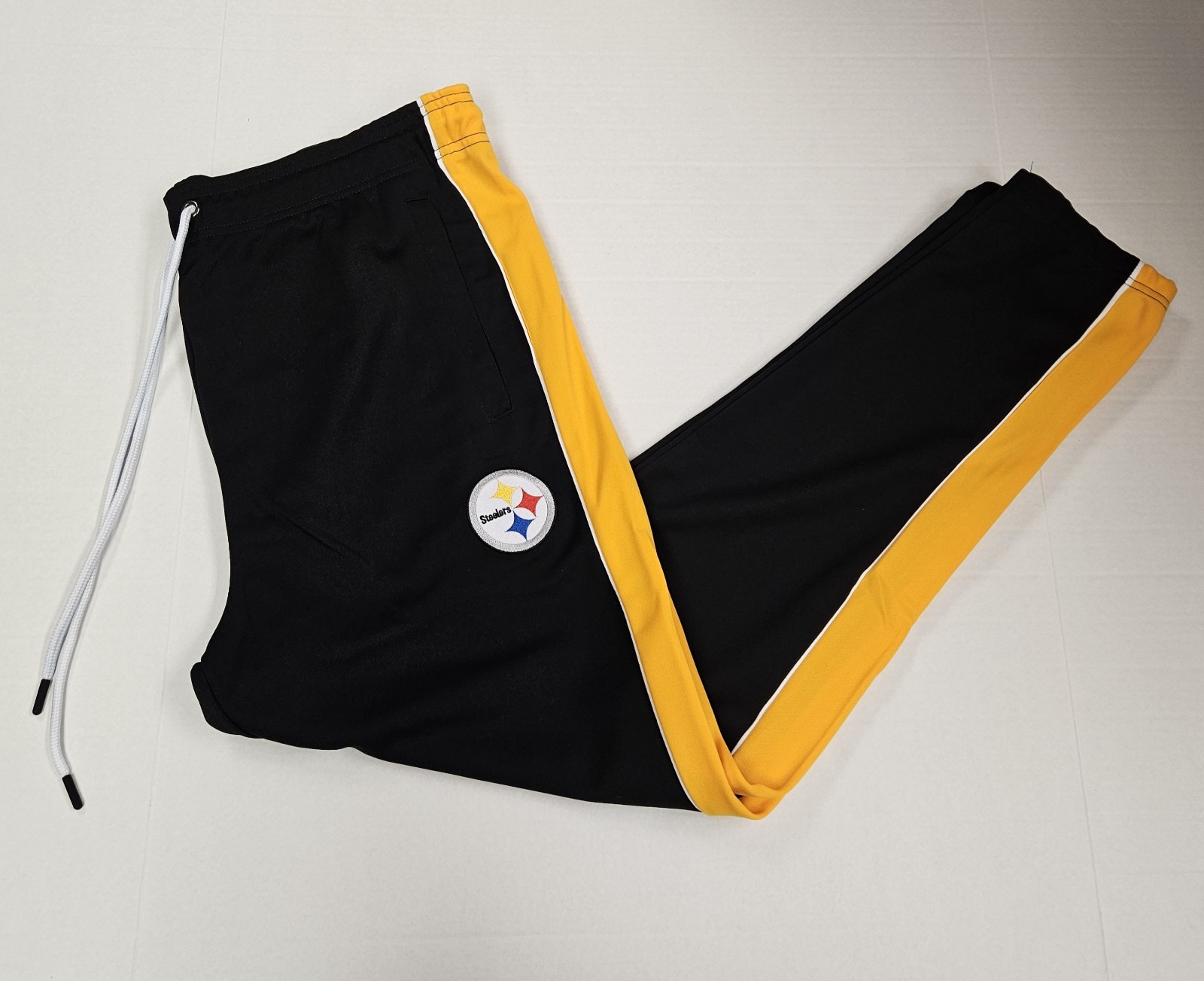 NFL Team Apparel Pittsburgh Steelers Track Pants 'Black Yellow' / Men's Large