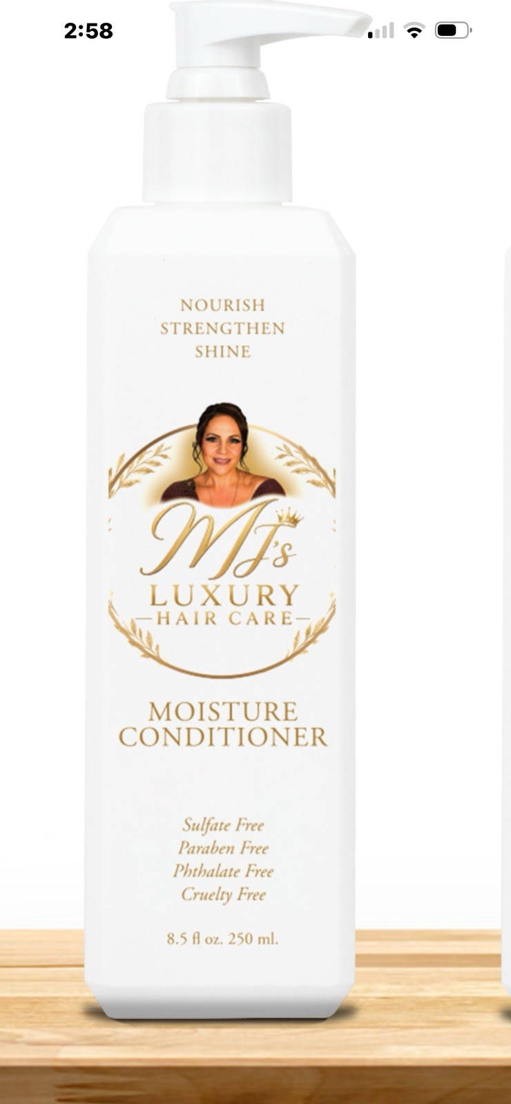 MJ\'s Luxury Hair Care Moisture Conditioner Sulfate-Free 8.5 fl oz / 250 mL