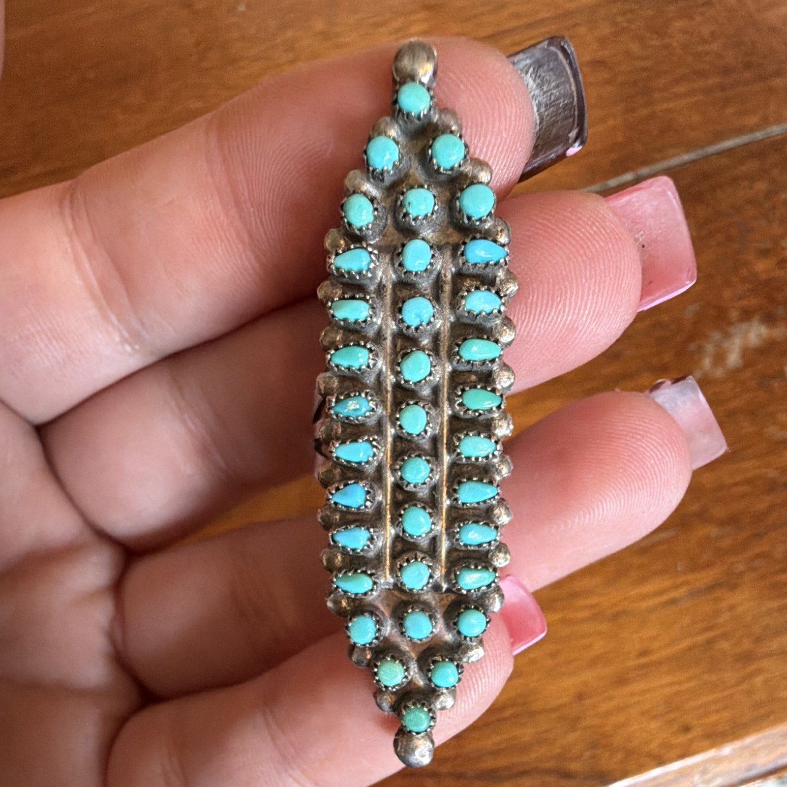 1960s Vintage Native American Zuni snake eye Turquoise Sterling Silver Ring