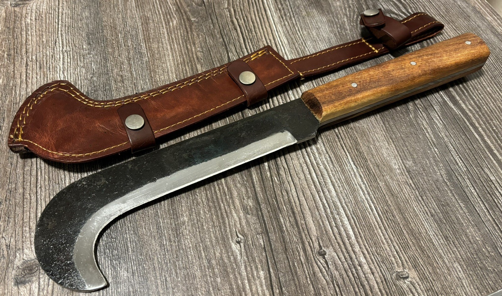 Bill Hook Machete Carbon Steel 10mm Thick Heavy Duty Full Tang Jungle Sharp 16” Bill Hook Machete Carbon Steel 10mm Thick Heavy Duty Full Tang Jungle Sharp 16”