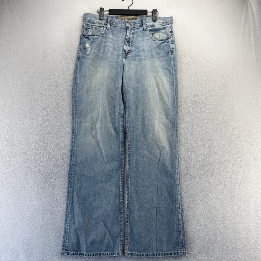 Vintage BKE Jeans Mens 32 Blue Tyler Distressed Bootcut Baggy Denim y2k Light Vintage BKE Jeans Mens 32 Blue Tyler Distressed Bootcut Baggy Denim y2k Light