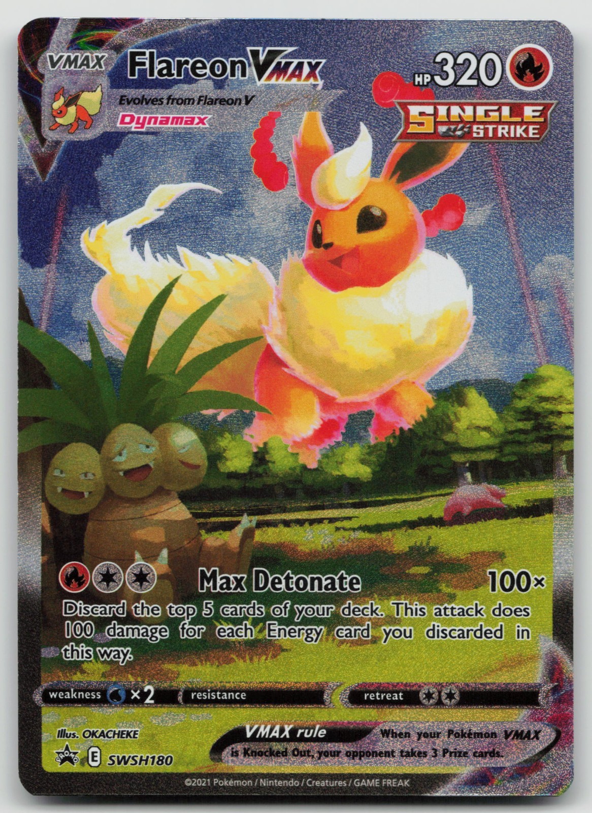 LP Flareon VMAX Full Alternate Art Black Star Promo BSP #SWSH180 2021 Pokemon LP Flareon VMAX Full Alternate Art Black Star Promo BSP #SWSH180 2021 Pokemon