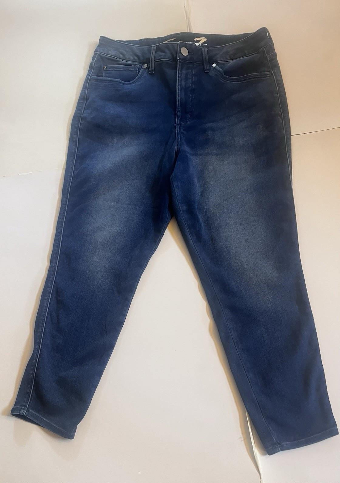 Seven7 Women’s Size 14 High Rise Skinny Crop Jeans Blue Stretch Denim Seven7 Women’s Size 14 High Rise Skinny Crop Jeans Blue Stretch Denim
